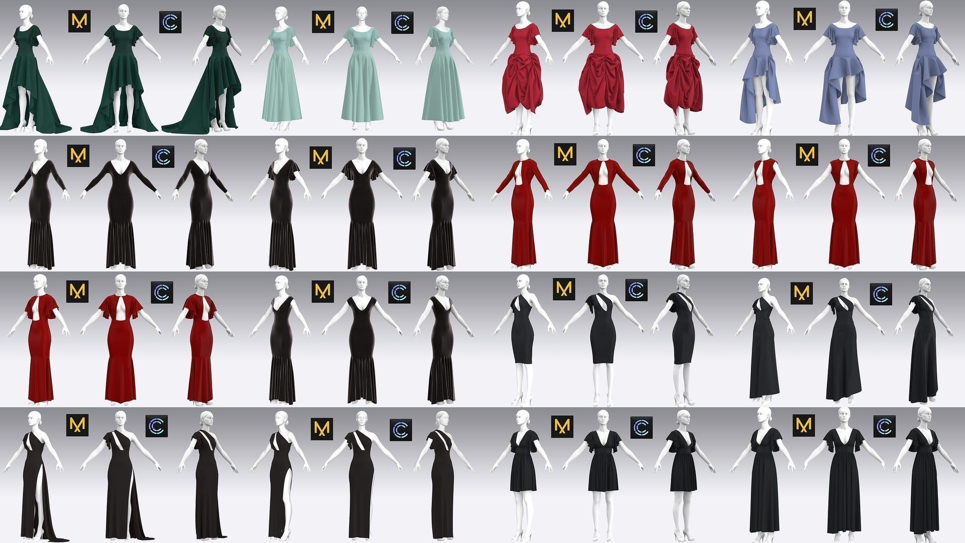 48 Dress Pack Outfits MD CLO 3D ZPRJ ZPAC project files 3D model 3D Model Collection_3