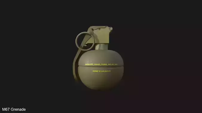 M67 Grenade Low-poly 3D model M67 Grenade Low-poly 3D model
