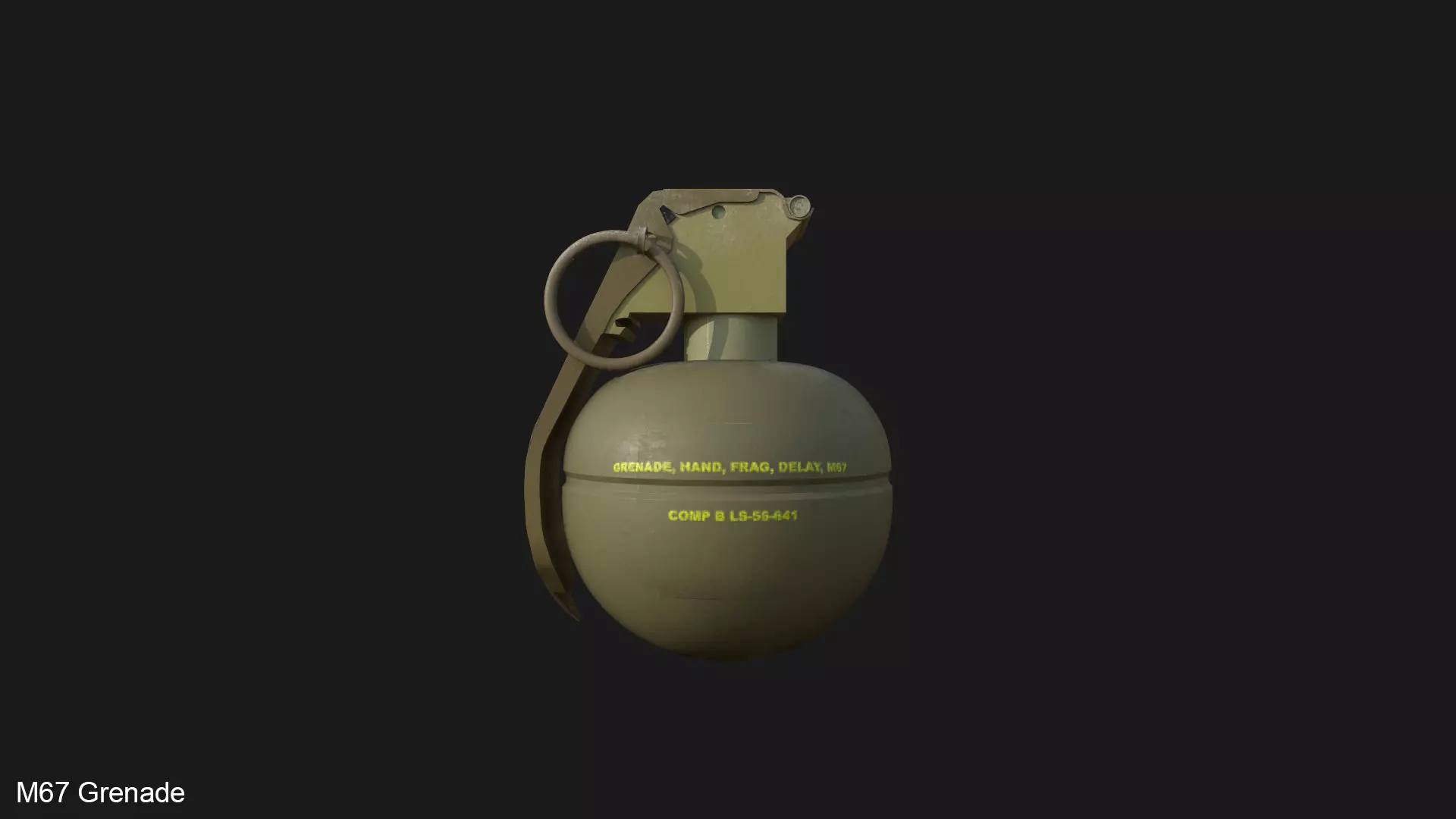 M67 Grenade Low-poly 3D model_0