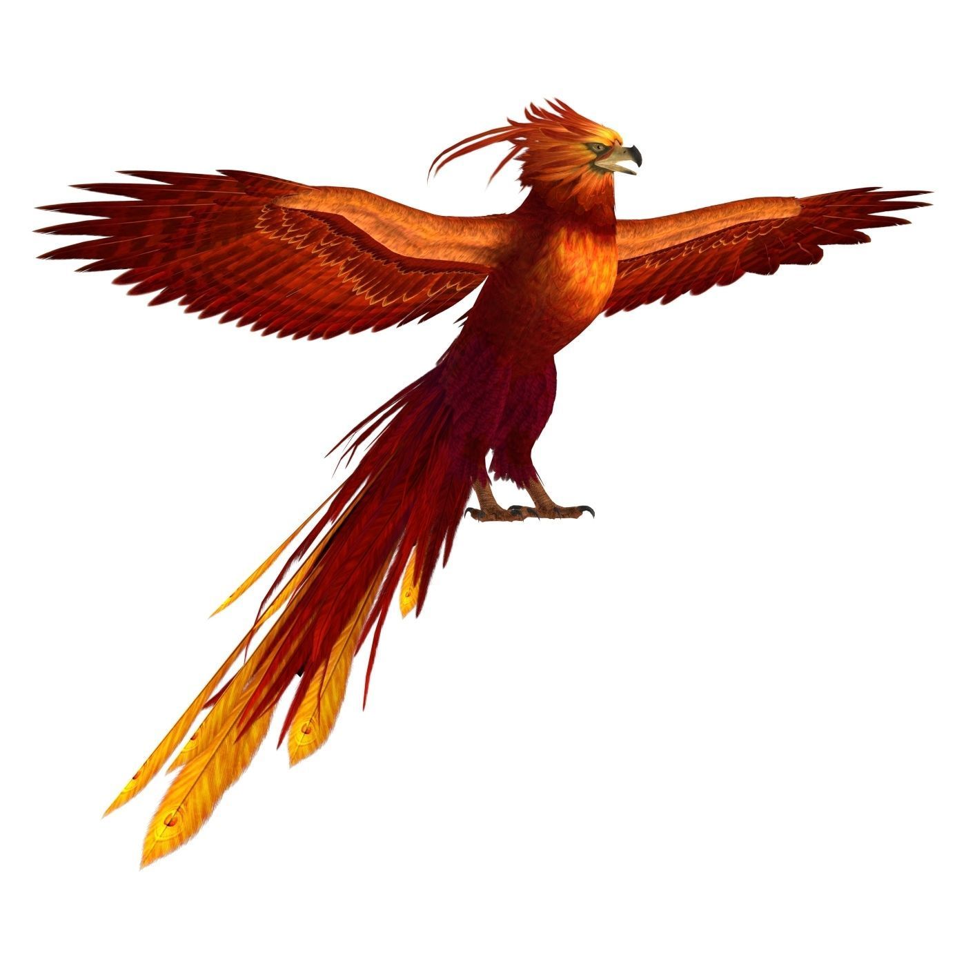 Fantasy Phoenix Eagle Low-poly 3D model_6