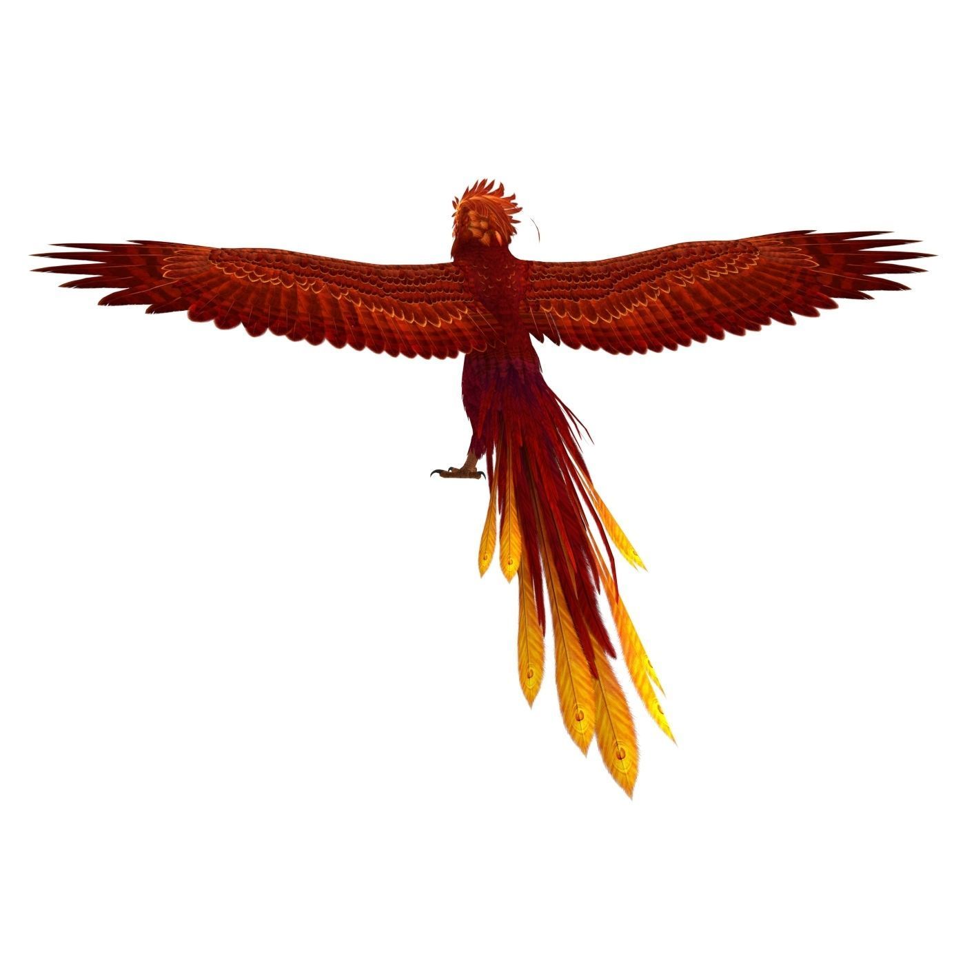 Fantasy Phoenix Eagle Low-poly 3D model_4