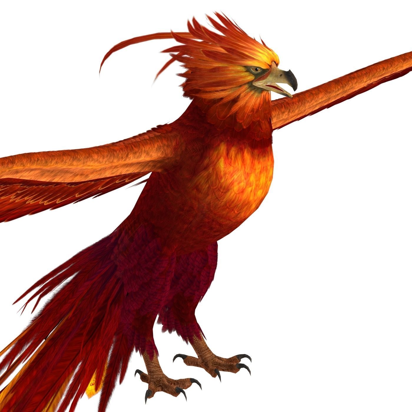 Fantasy Phoenix Eagle Low-poly 3D model_7