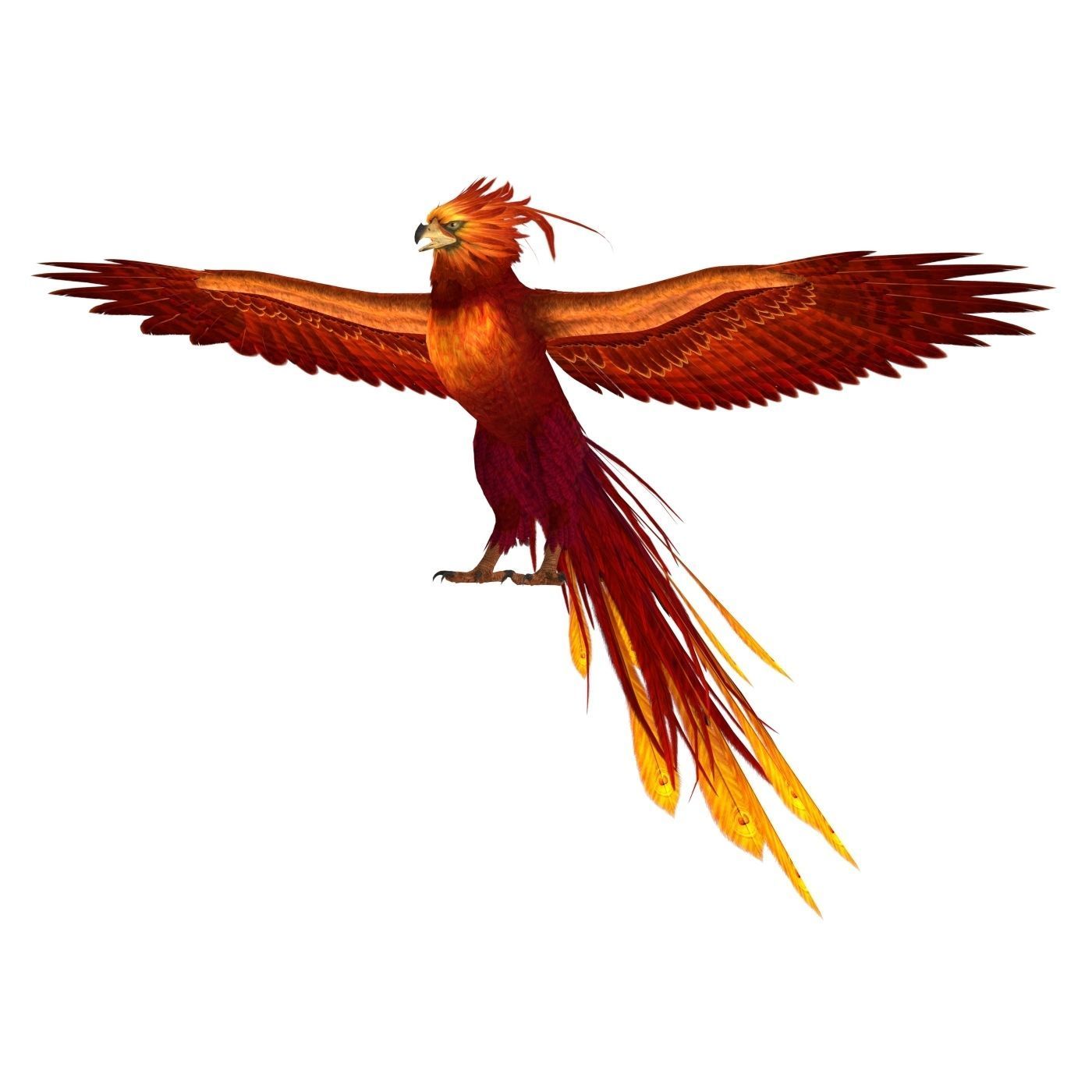 Fantasy Phoenix Eagle Low-poly 3D model_1