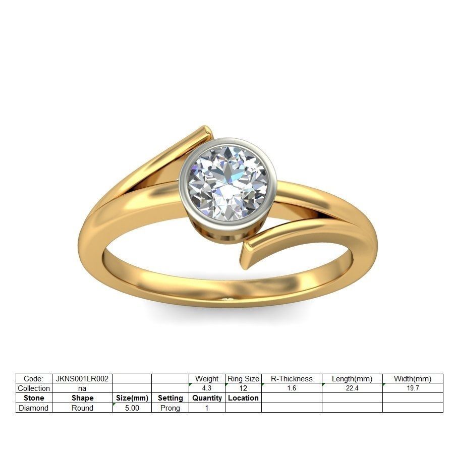 Women solitaire ring 3dm stl render detail 3D print model_3