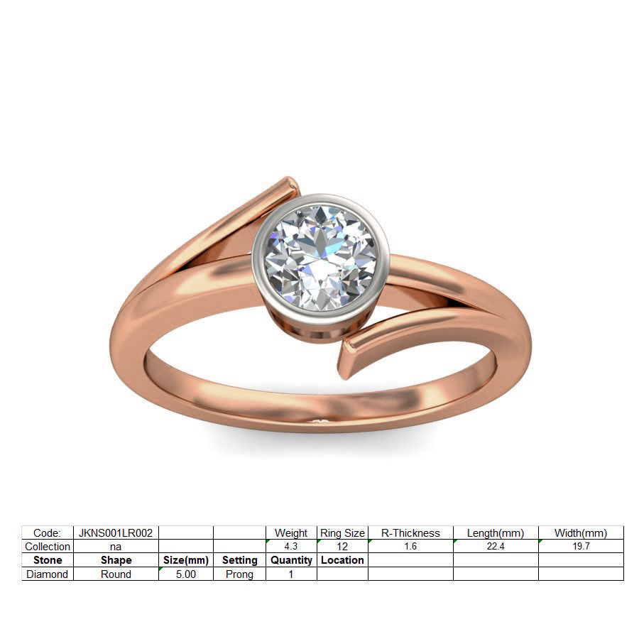 Women solitaire ring 3dm stl render detail 3D print model_4