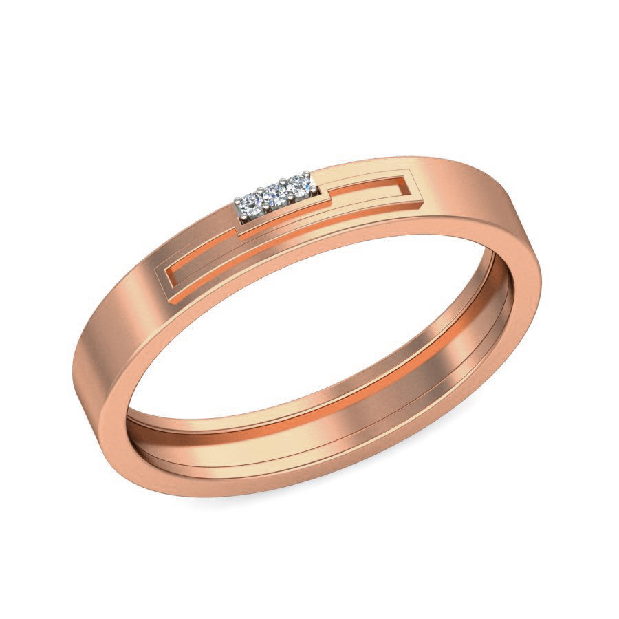 Diamond Band Ring 3dm stl render detail 3D print model_2