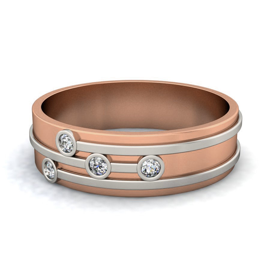 Diamond Band Ring 3dm stl render detail 3D print model_6