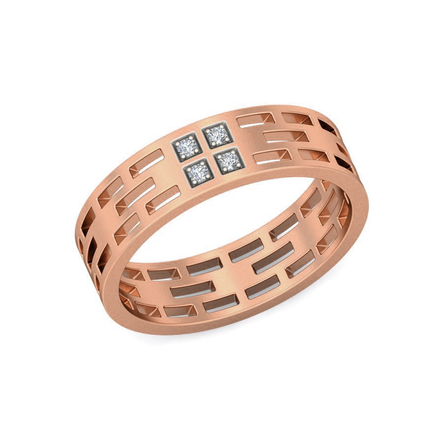 Diamond Band Ring 3dm stl render detail 3D print model_2