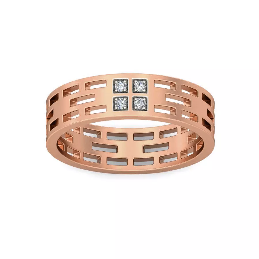 Diamond Band Ring 3dm stl render detail 3D print model_0