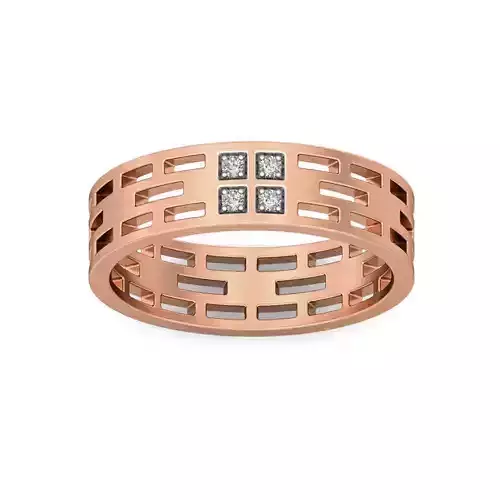 Diamond Band Ring 3dm stl render detail