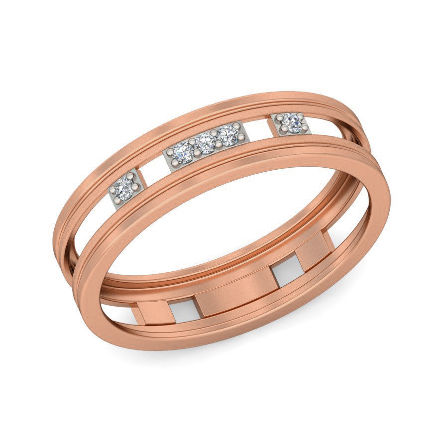 Diamond Band Ring 3dm stl render detail 3D print model_2