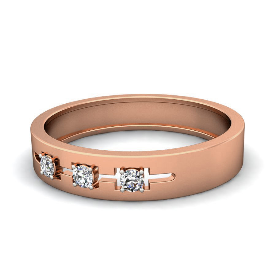 Diamond Band Ring 3dm stl render detail 3D print model_5