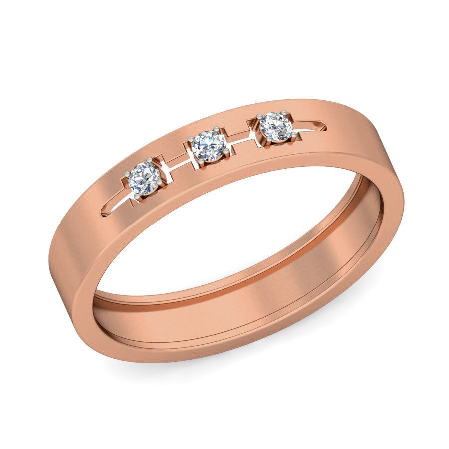 Diamond Band Ring 3dm stl render detail 3D print model_2