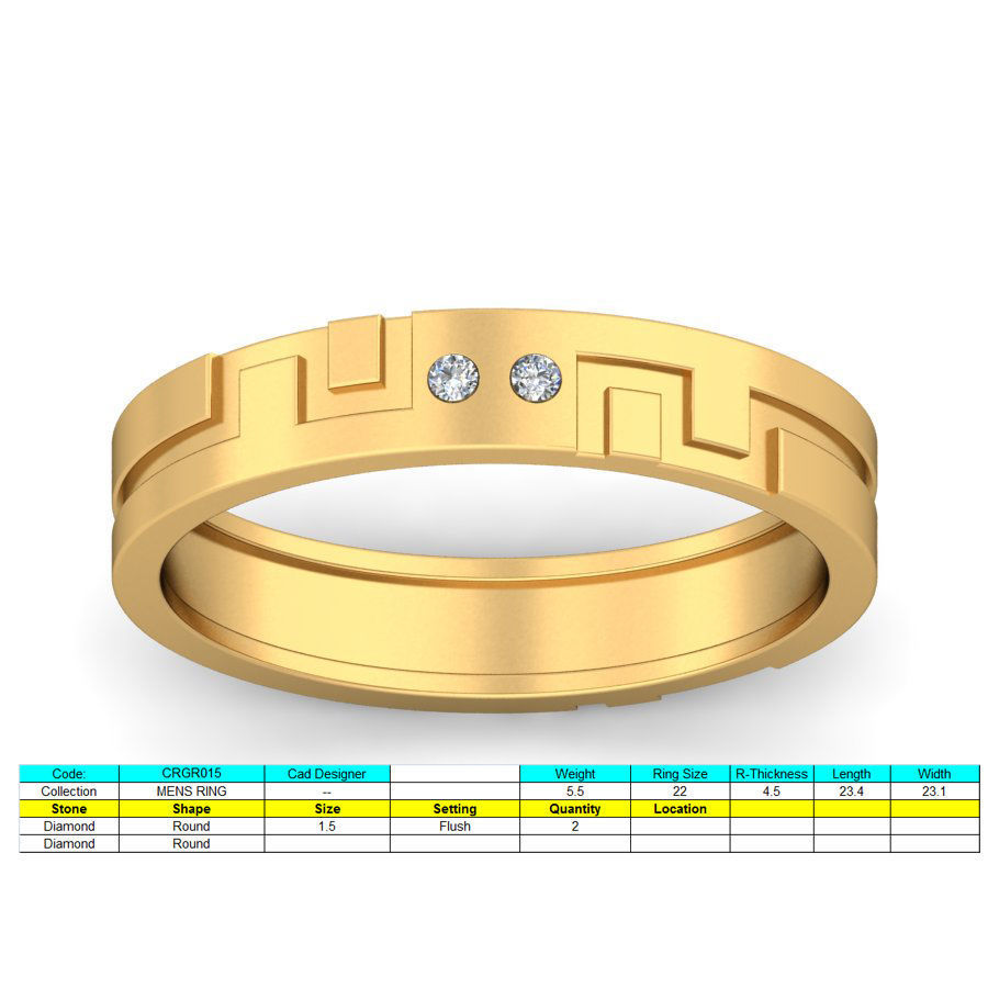 Diamond Band Ring 3dm stl render detail 3D print model_5