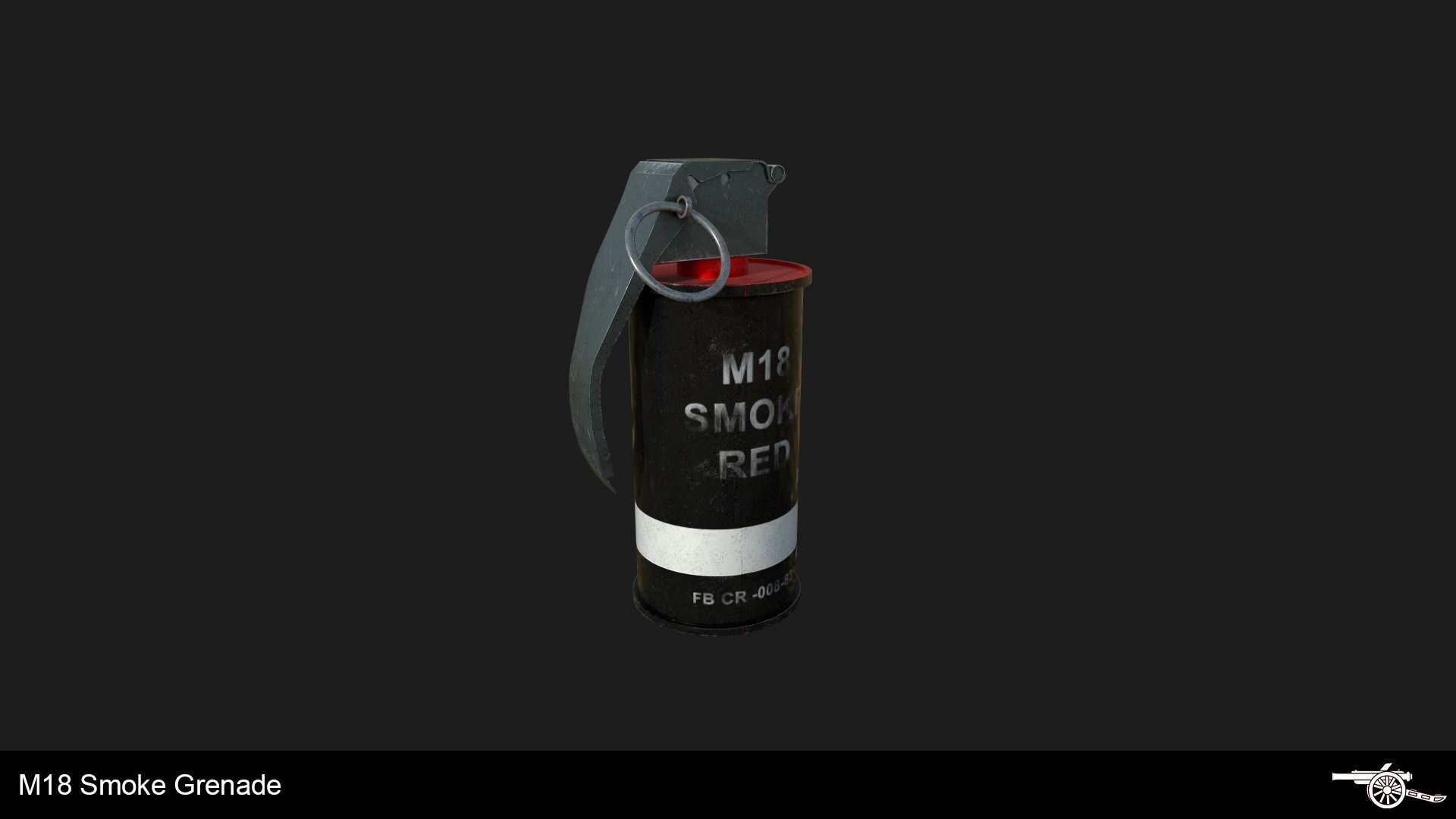 M18 Smoke Grenade Low-poly 3D model_1