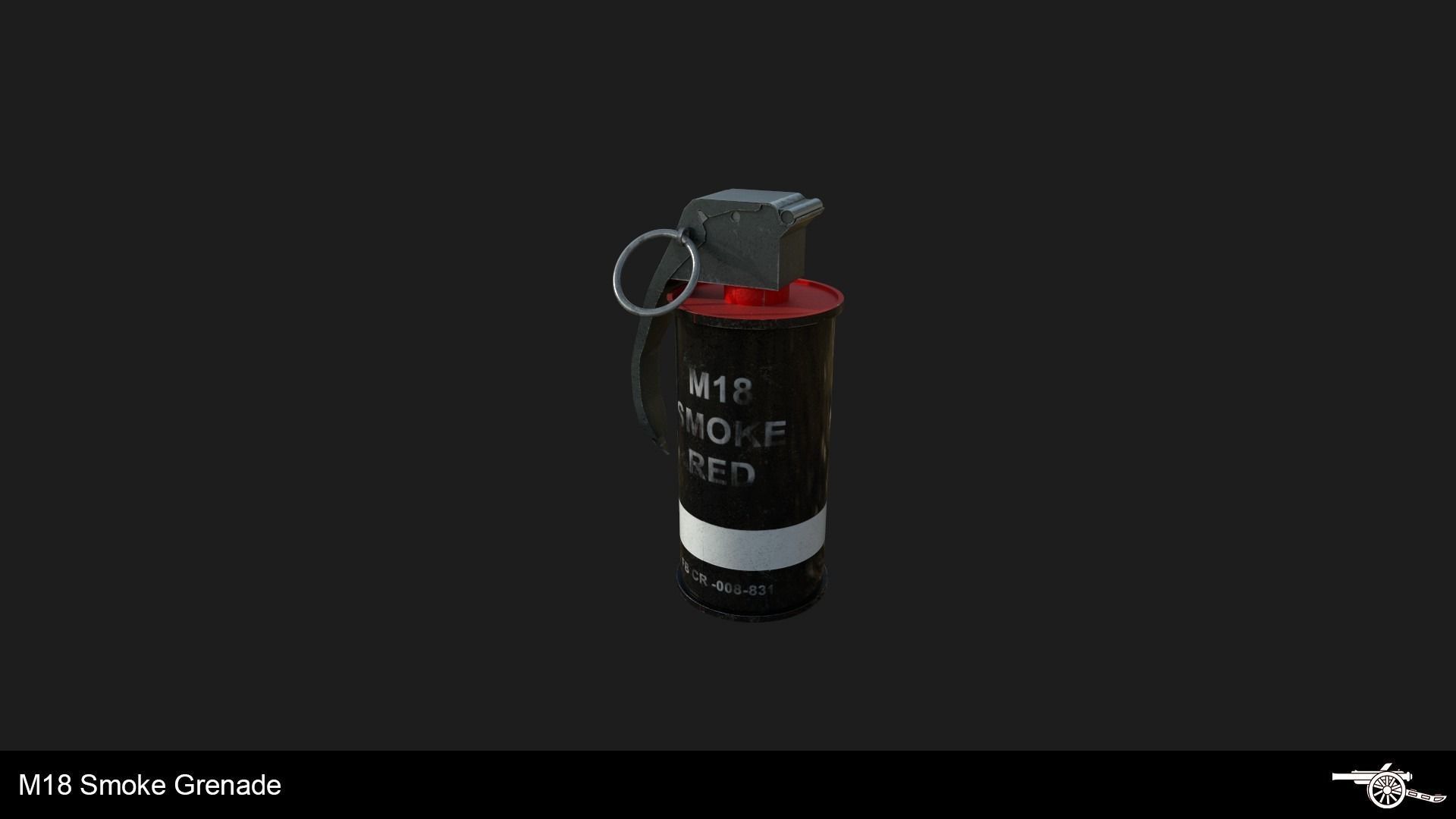 M18 Smoke Grenade Low-poly 3D model_2