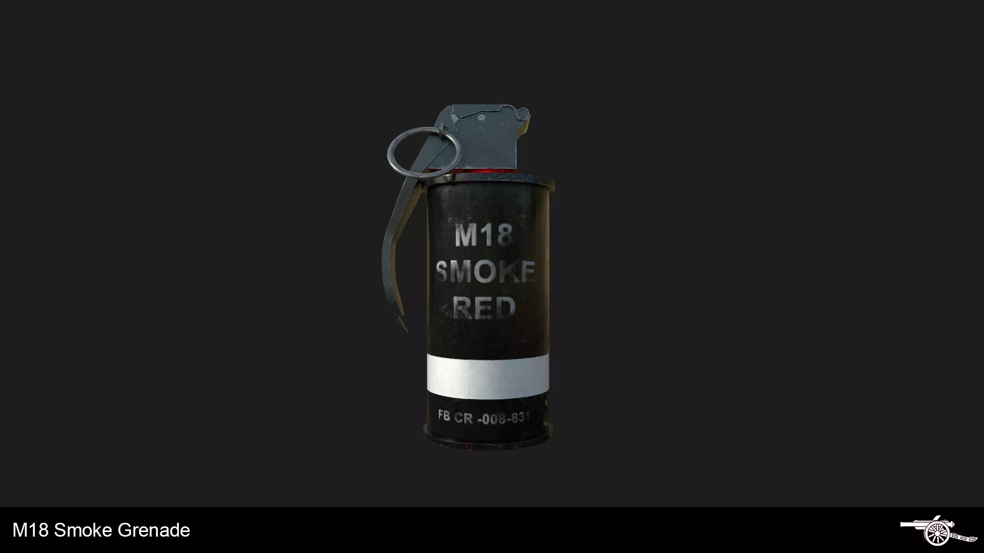 M18 Smoke Grenade Low-poly 3D model_0