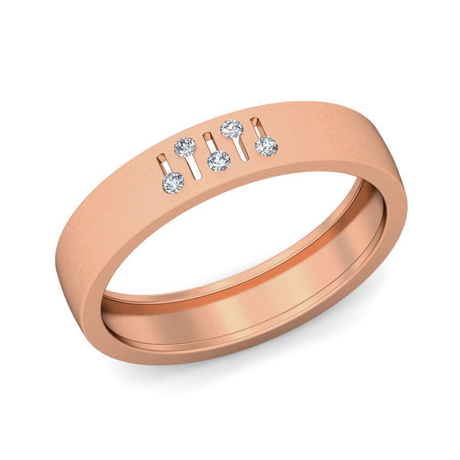 Diamond Band Ring 3dm stl render detail 3D print model_2