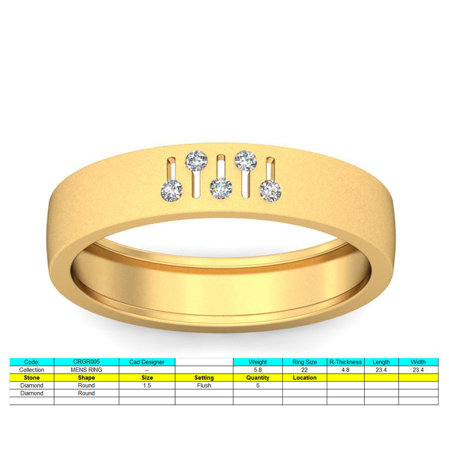 Diamond Band Ring 3dm stl render detail 3D print model_4