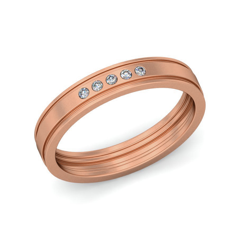 Diamond Band Ring 3dm stl render detail 3D print model_2