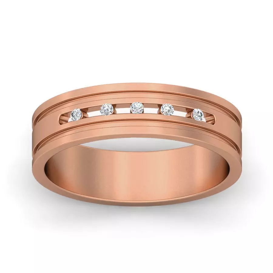 Diamond Band Ring 3dm stl render detail 3D print model_0