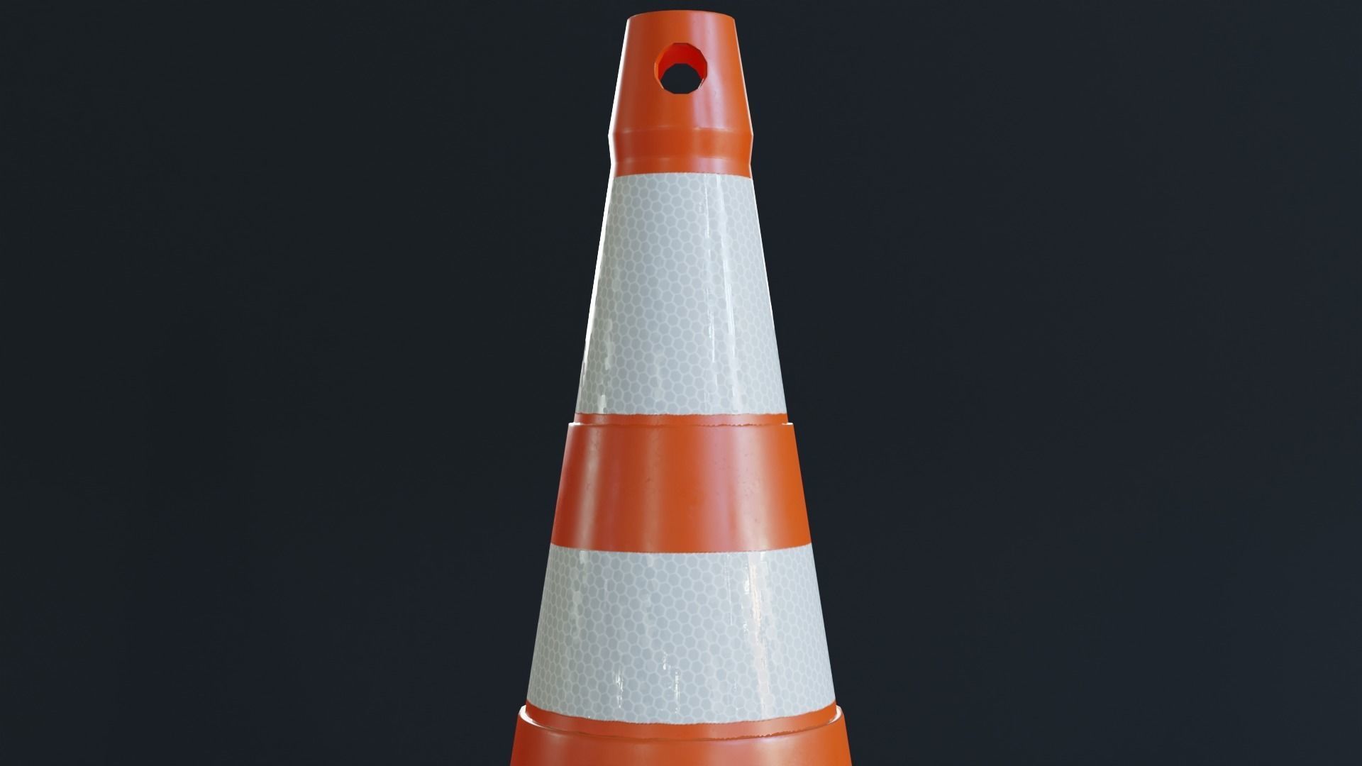 Cone sinalizacao ABNT Low-poly 3D model_4