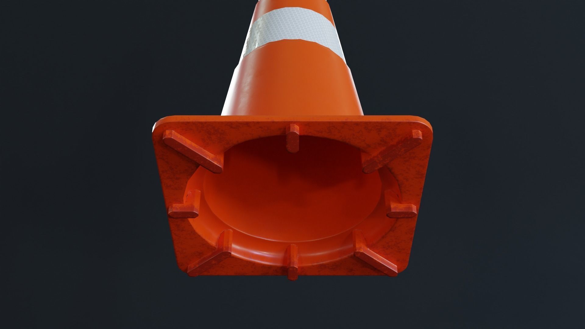 Cone sinalizacao ABNT Low-poly 3D model_5