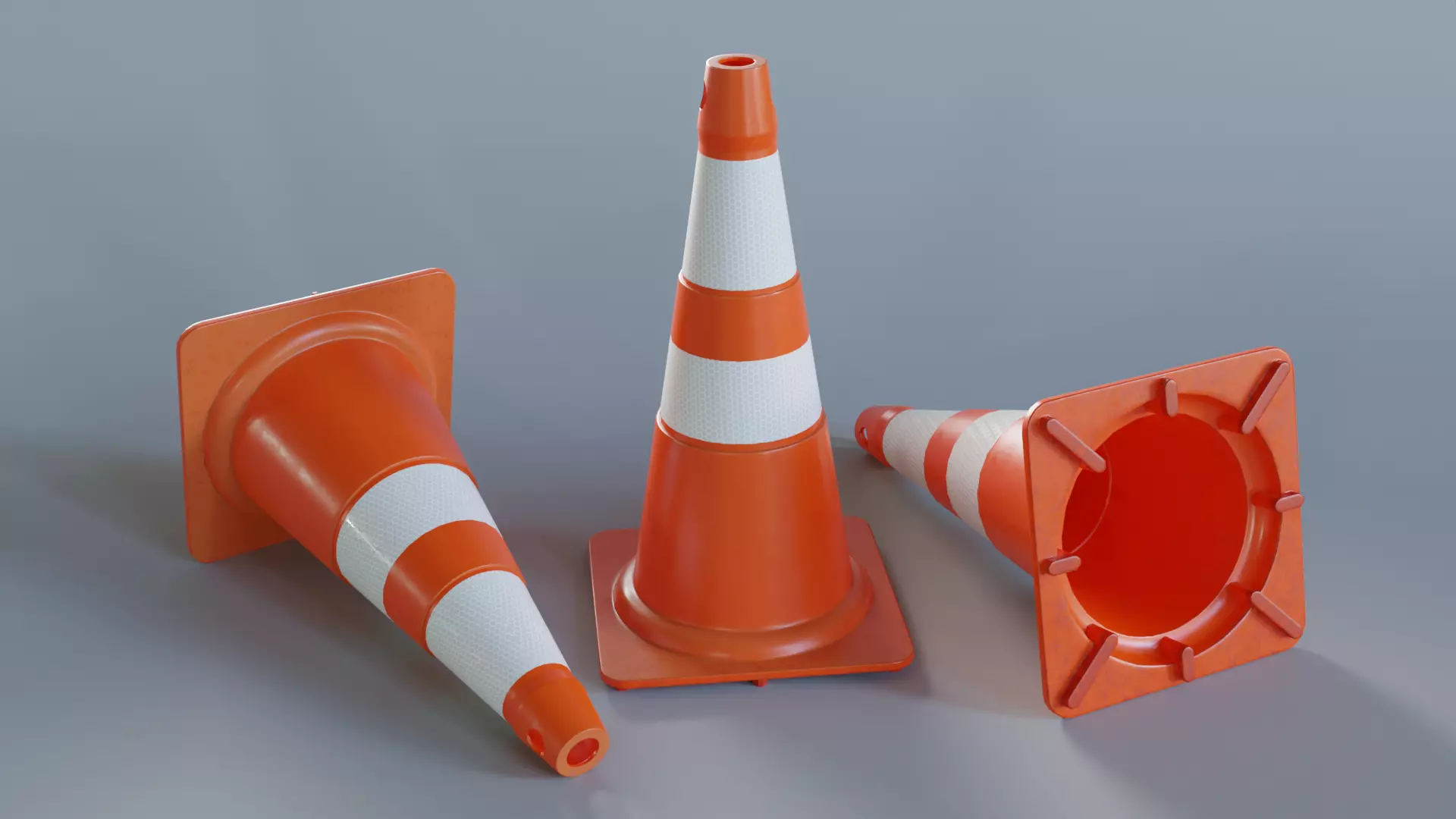 Cone sinalizacao ABNT Low-poly 3D model_0