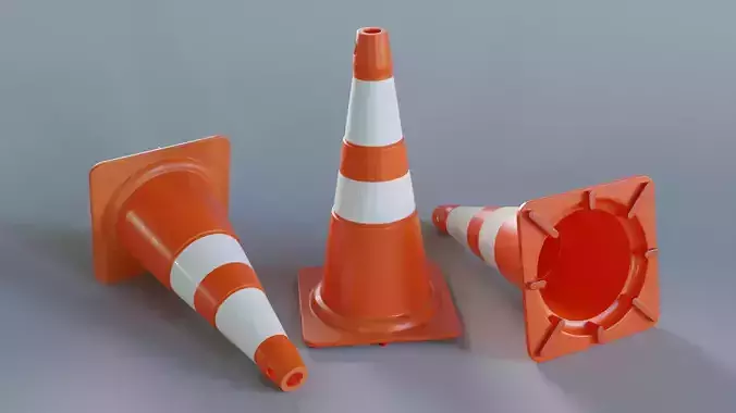 Cone sinalizacao ABNT Low-poly 3D model