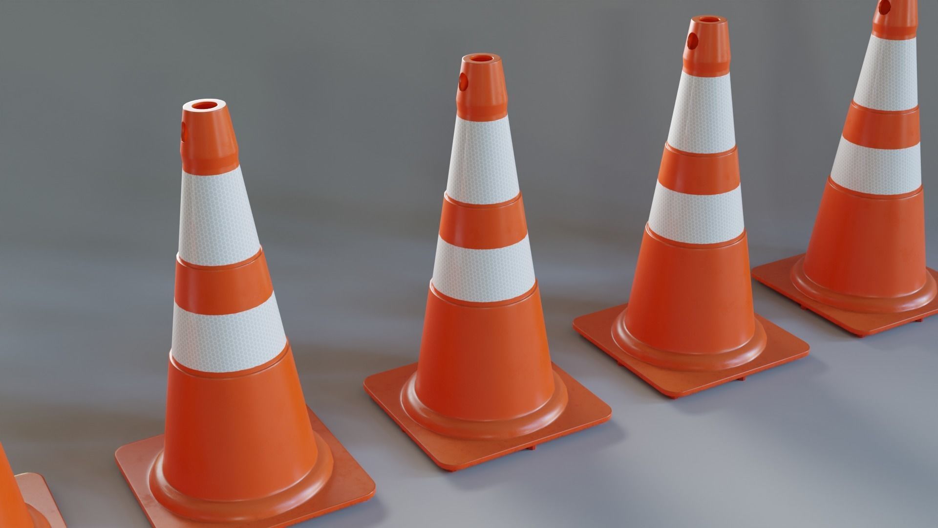 Cone sinalizacao ABNT Low-poly 3D model_1