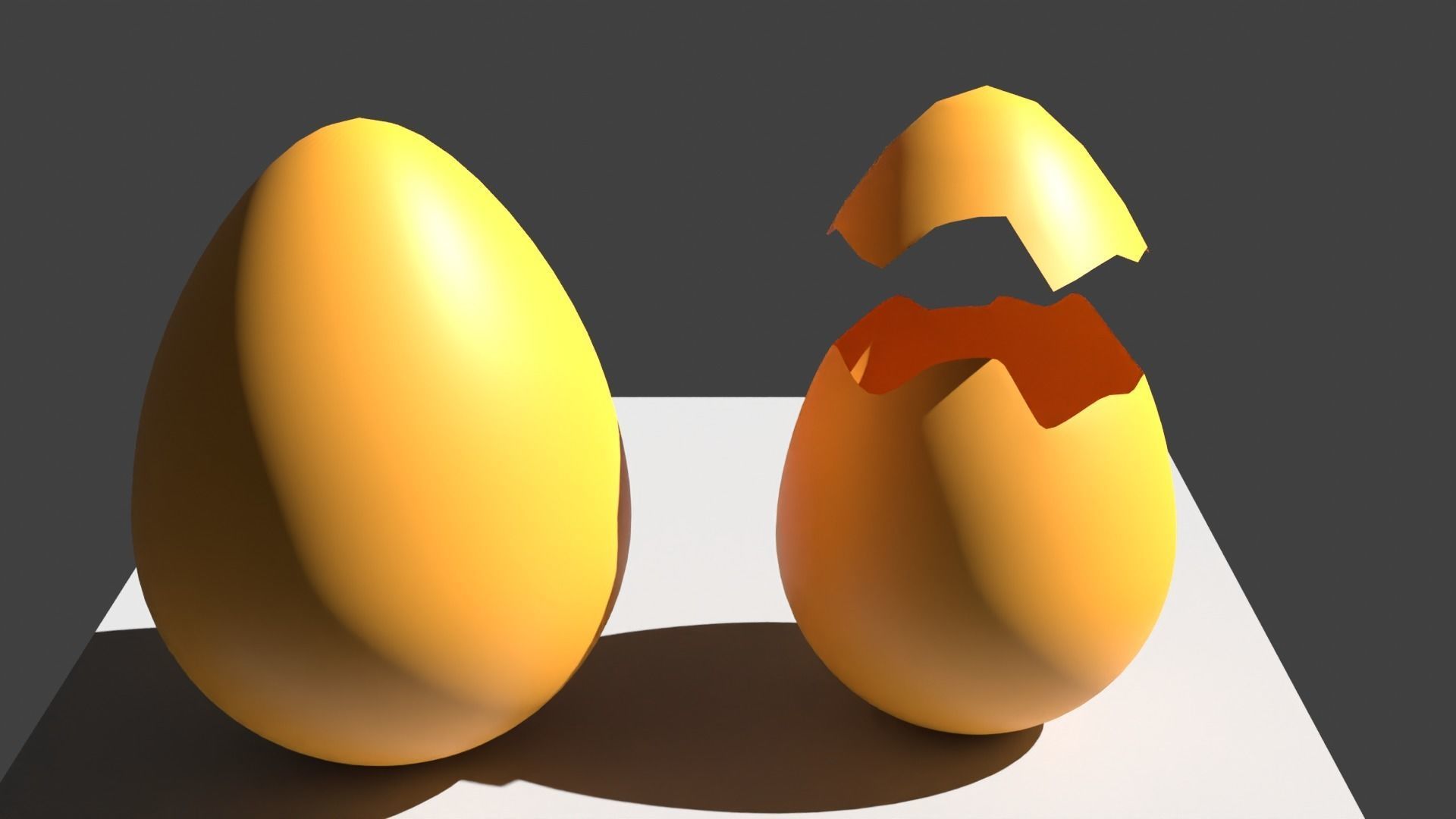 Egg and broken egg 3D model_3
