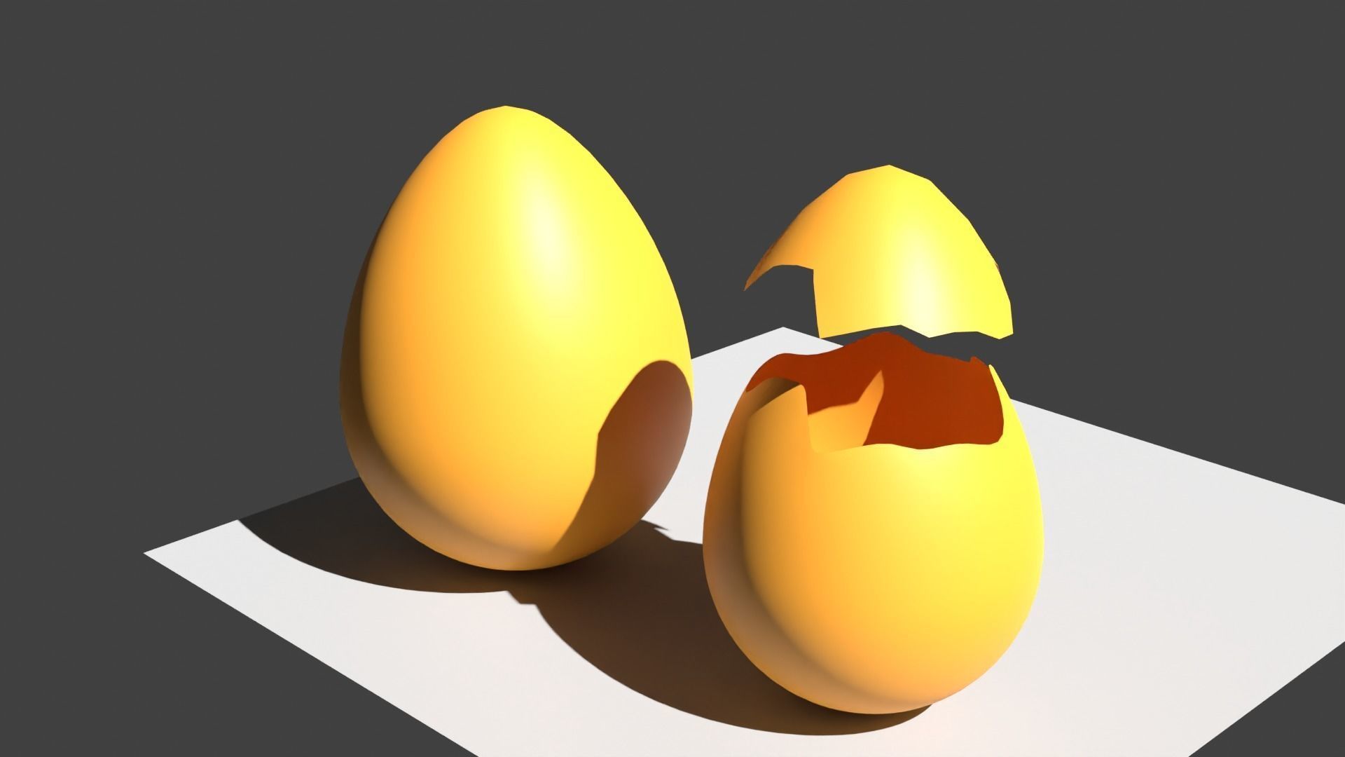 Egg and broken egg 3D model_4