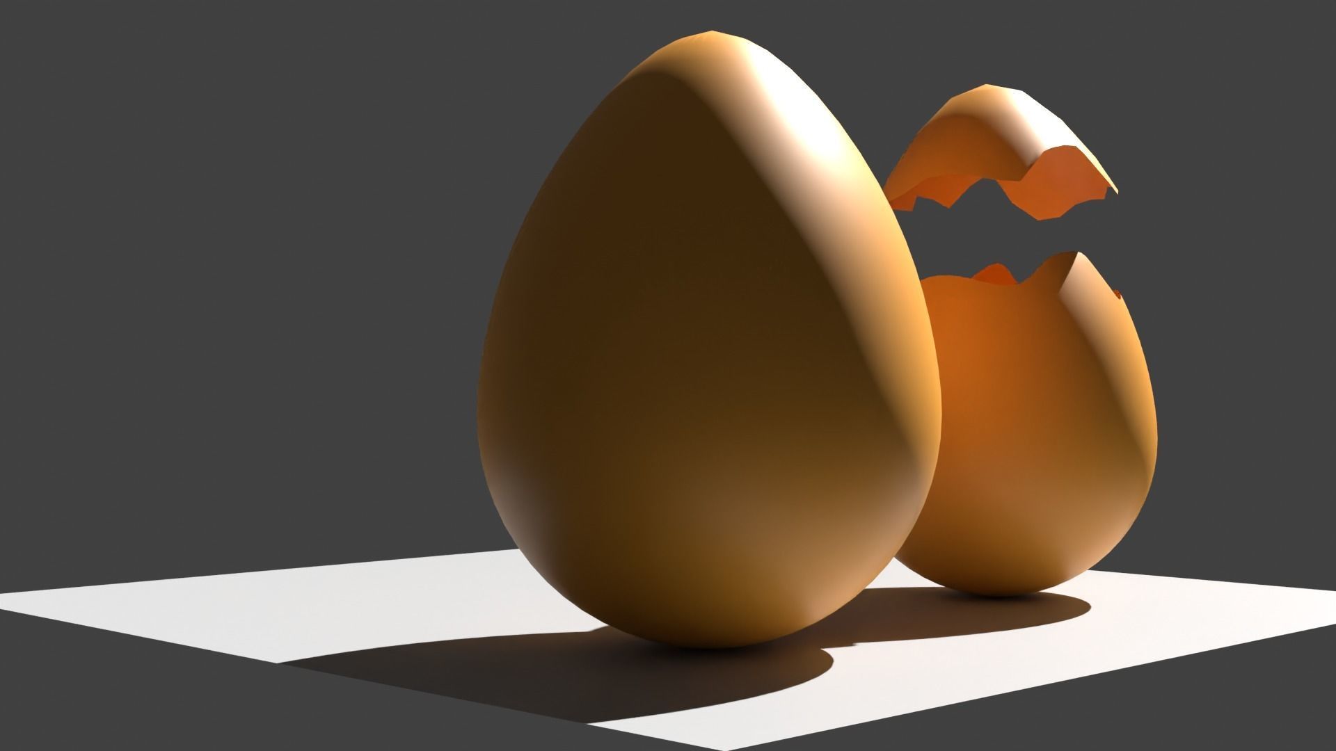 Egg and broken egg 3D model_2
