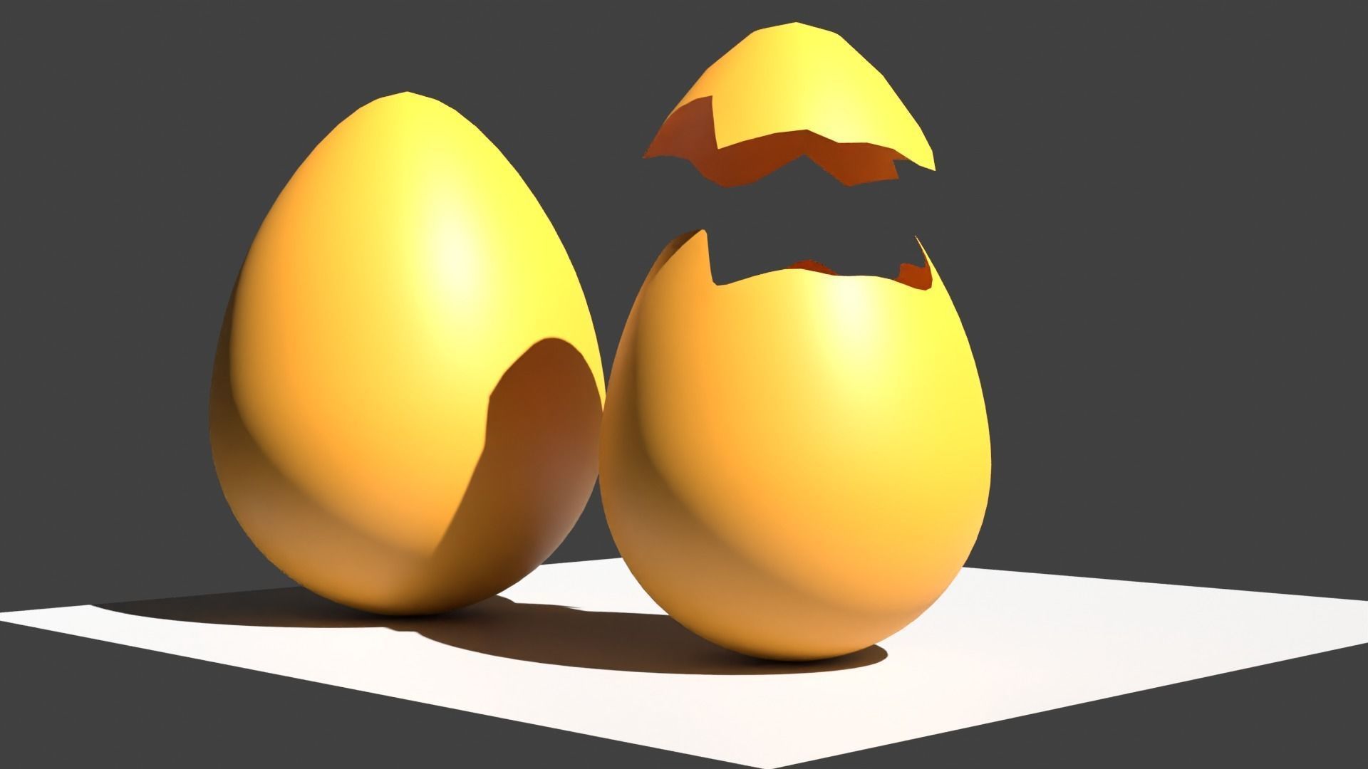Egg and broken egg 3D model_1