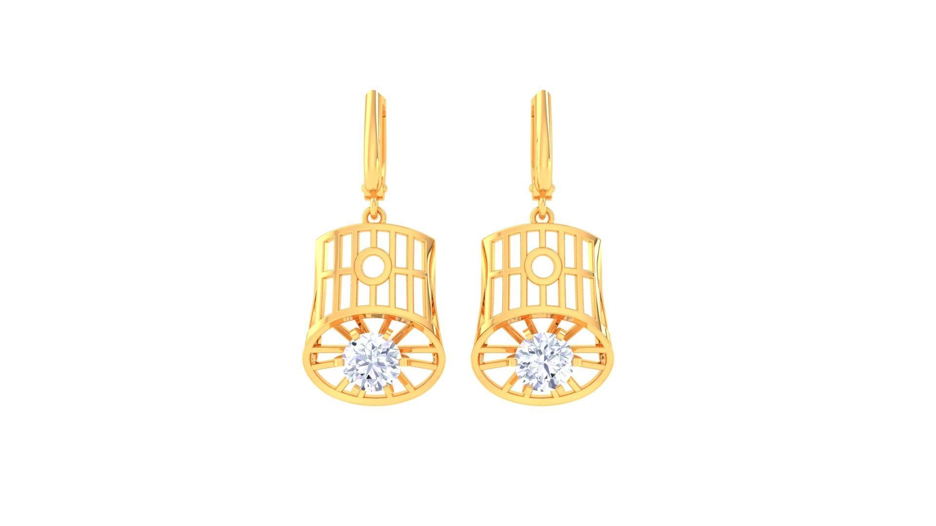 Solitaire Earring Pendant Set 3dm STL OBJ FBX Renders Details 3D print model_4