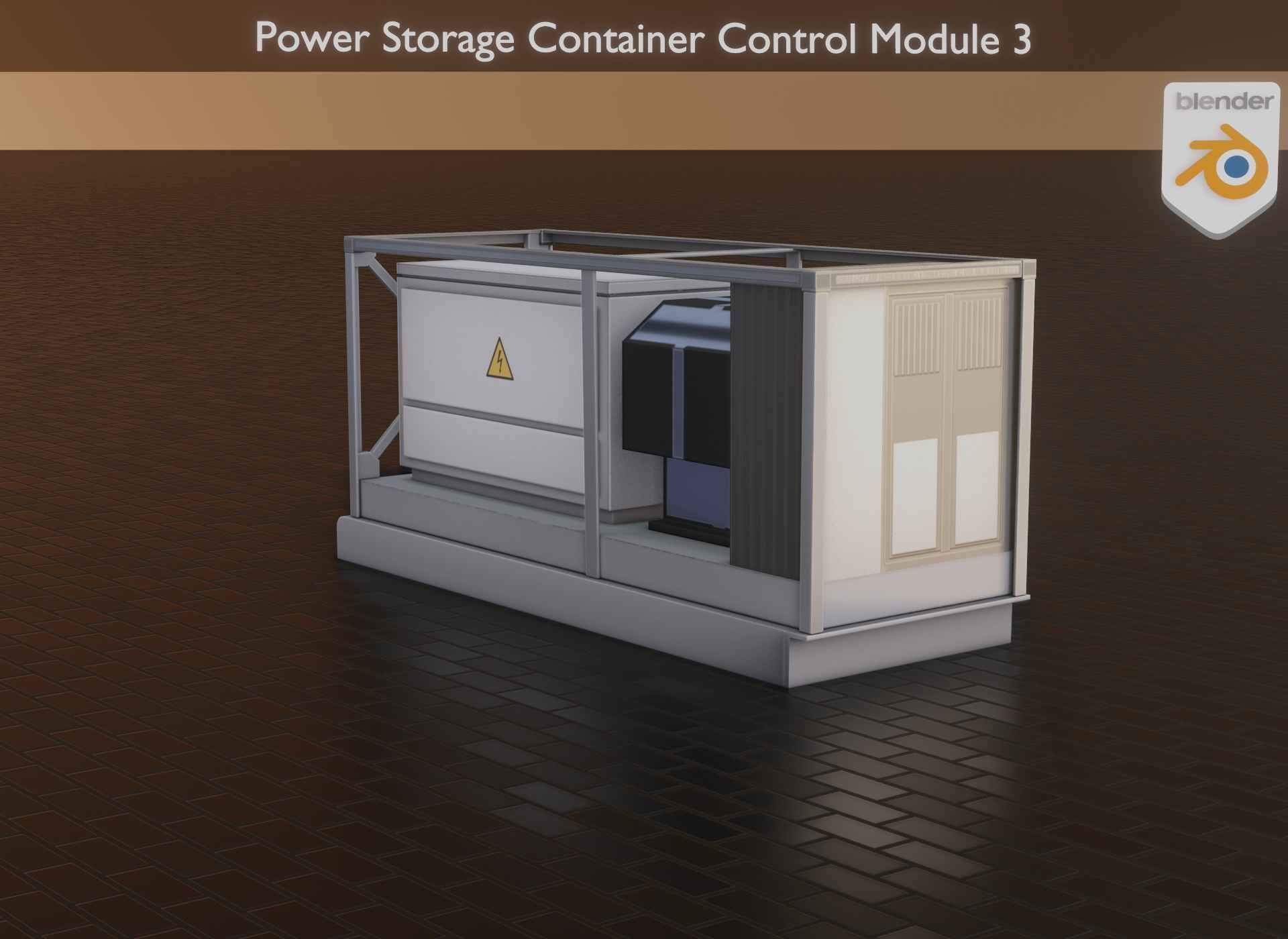 Power Storage Container Control Module 3 Low-poly 3D model_11