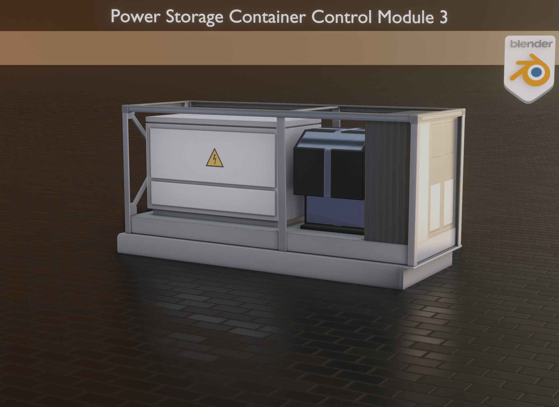 Power Storage Container Control Module 3 Low-poly 3D model_12