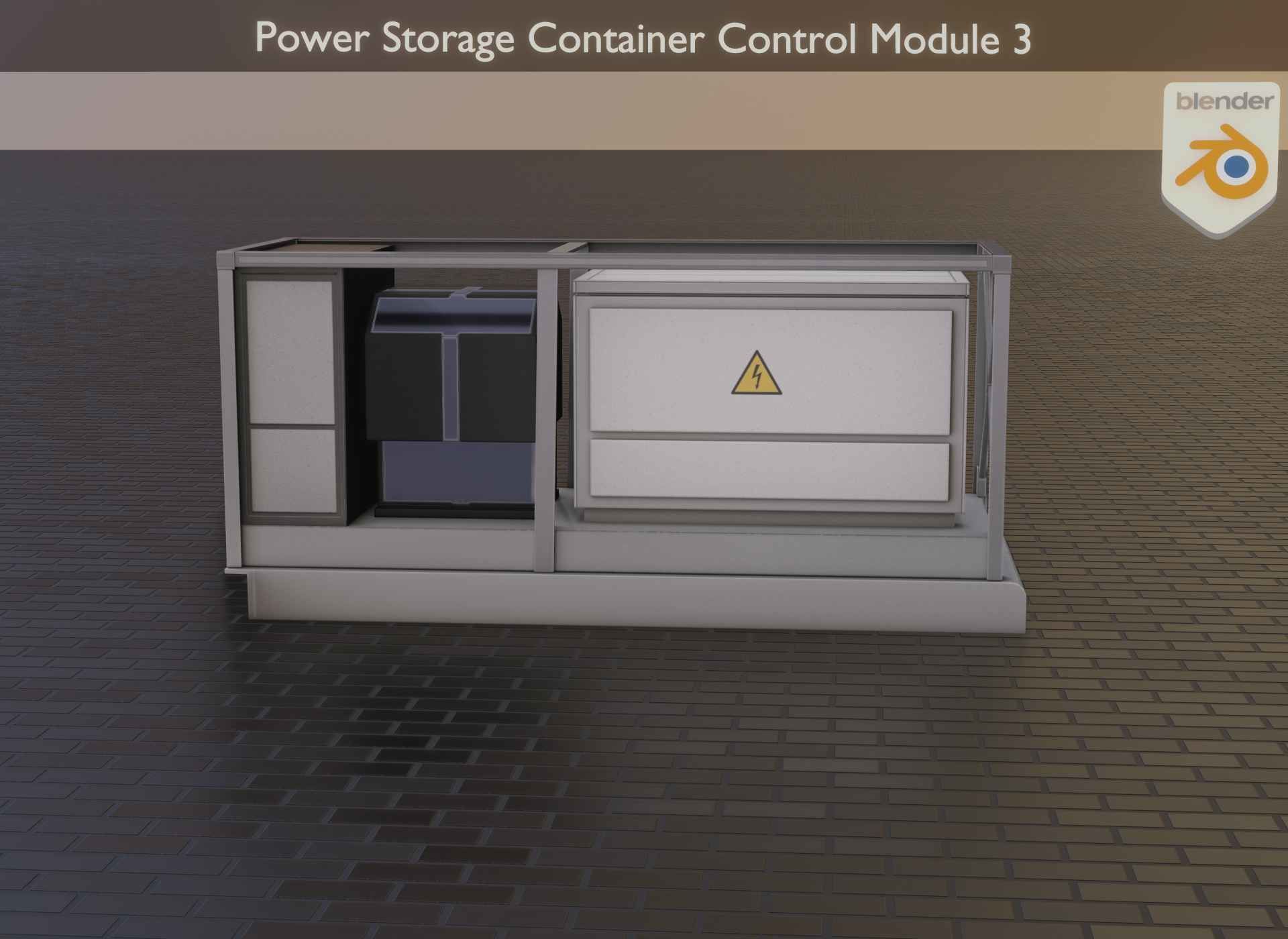 Power Storage Container Control Module 3 Low-poly 3D model_8