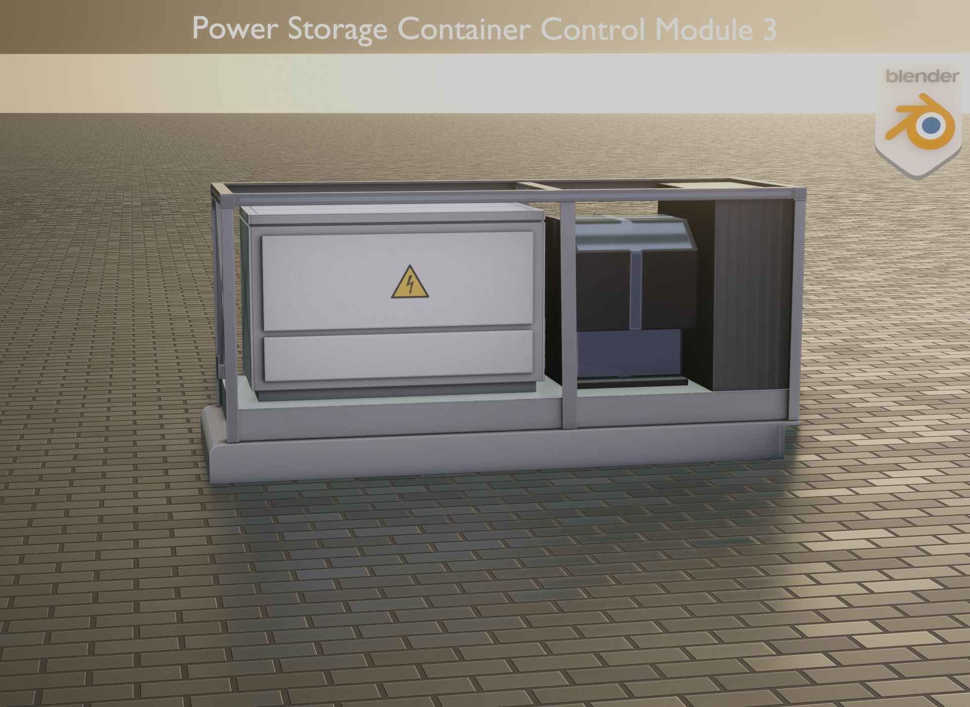 Power Storage Container Control Module 3 Low-poly 3D model_34