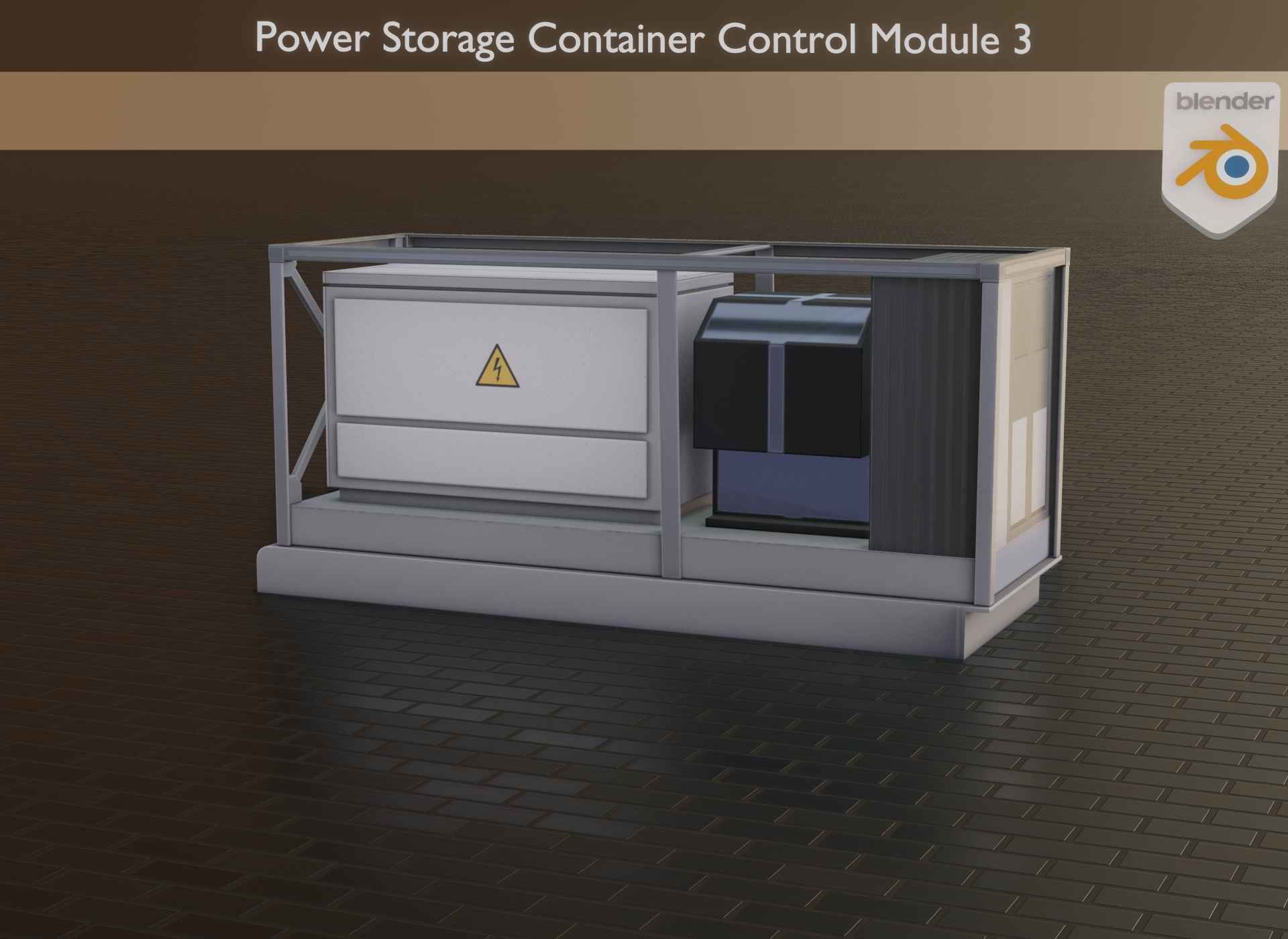 Power Storage Container Control Module 3 Low-poly 3D model_23