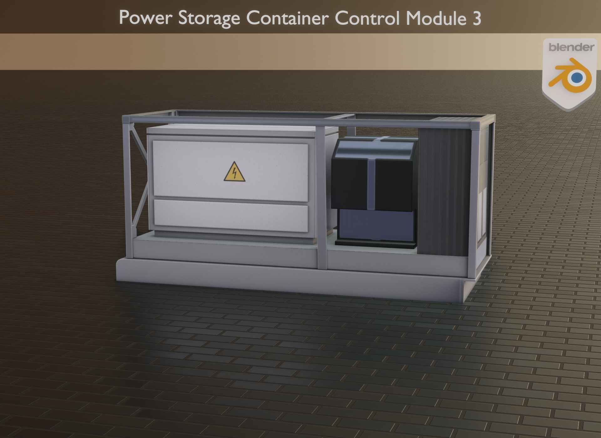 Power Storage Container Control Module 3 Low-poly 3D model_17