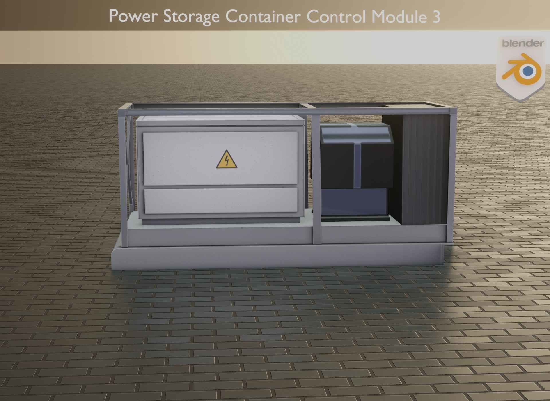 Power Storage Container Control Module 3 Low-poly 3D model_26