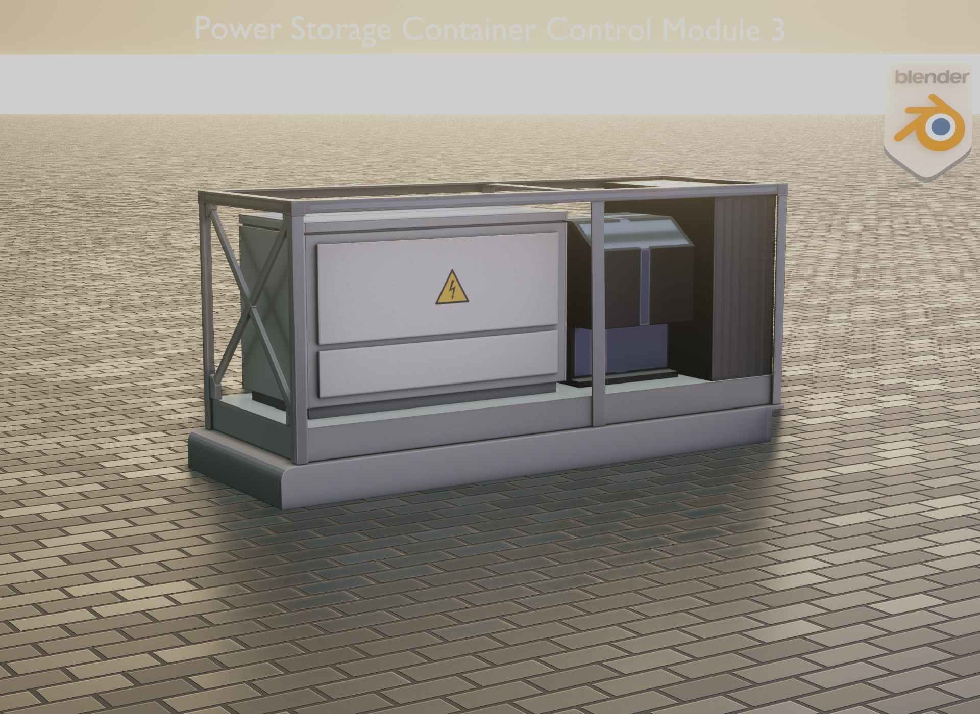 Power Storage Container Control Module 3 Low-poly 3D model_40