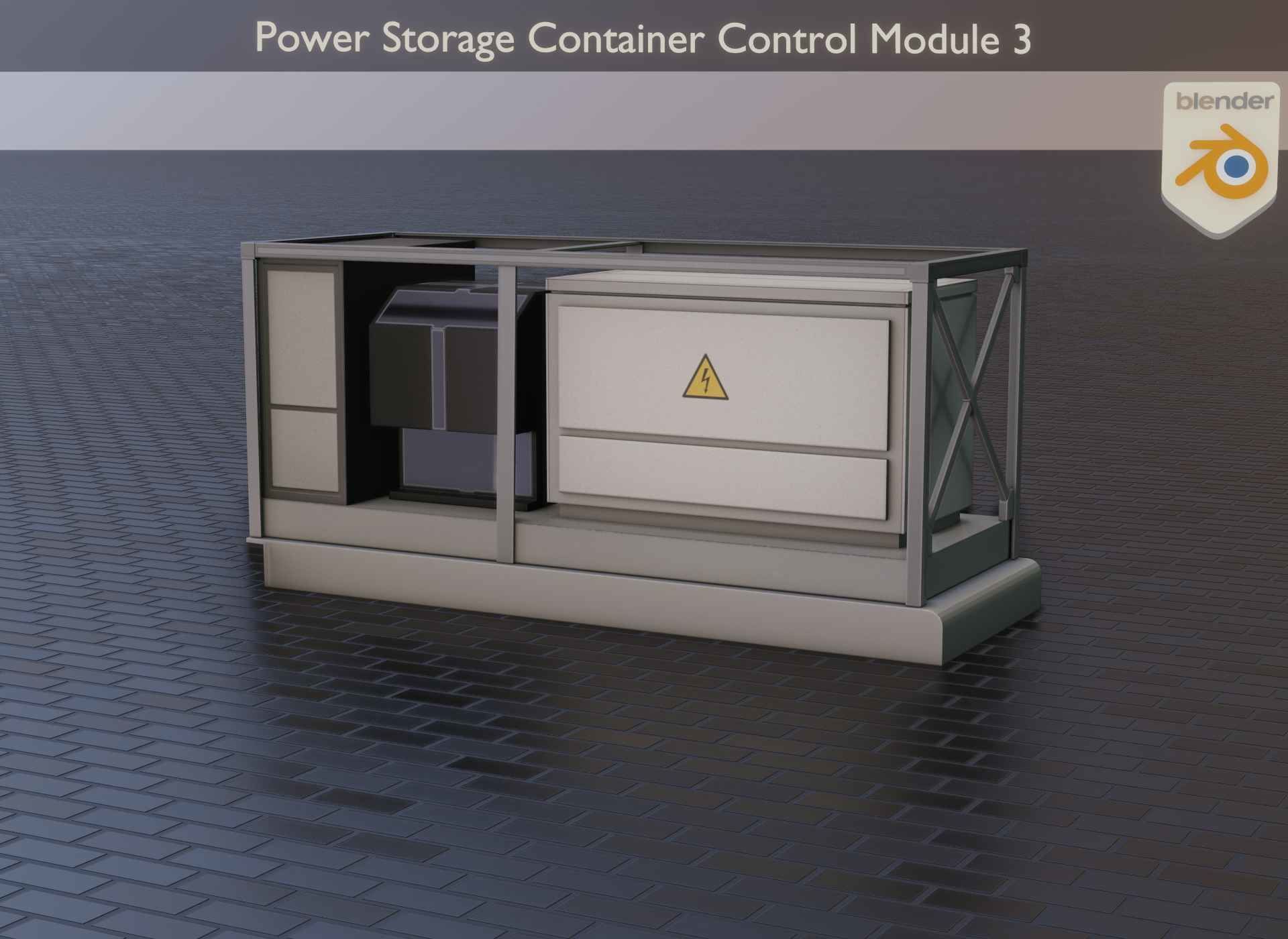 Power Storage Container Control Module 3 Low-poly 3D model_13