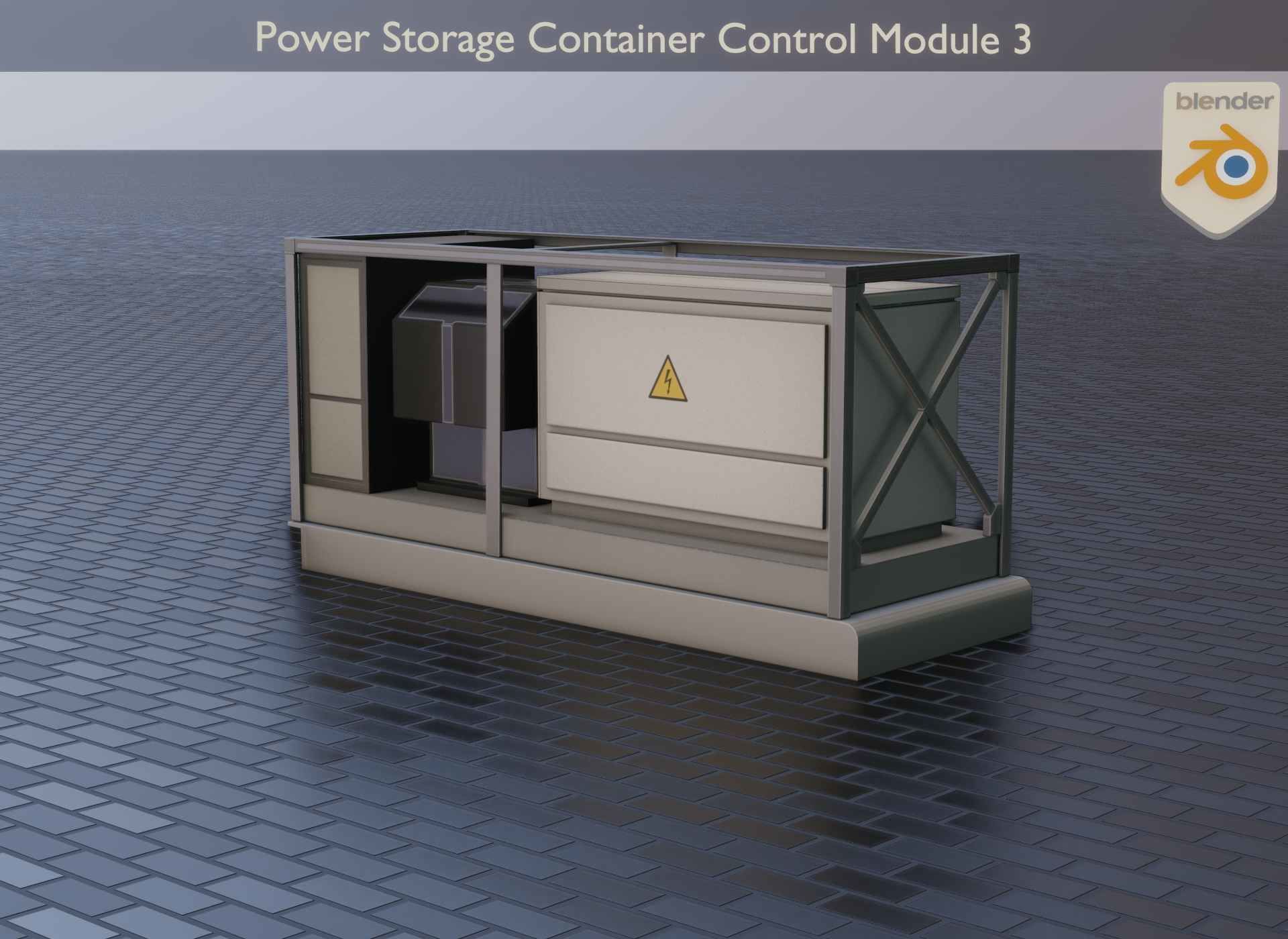 Power Storage Container Control Module 3 Low-poly 3D model_44