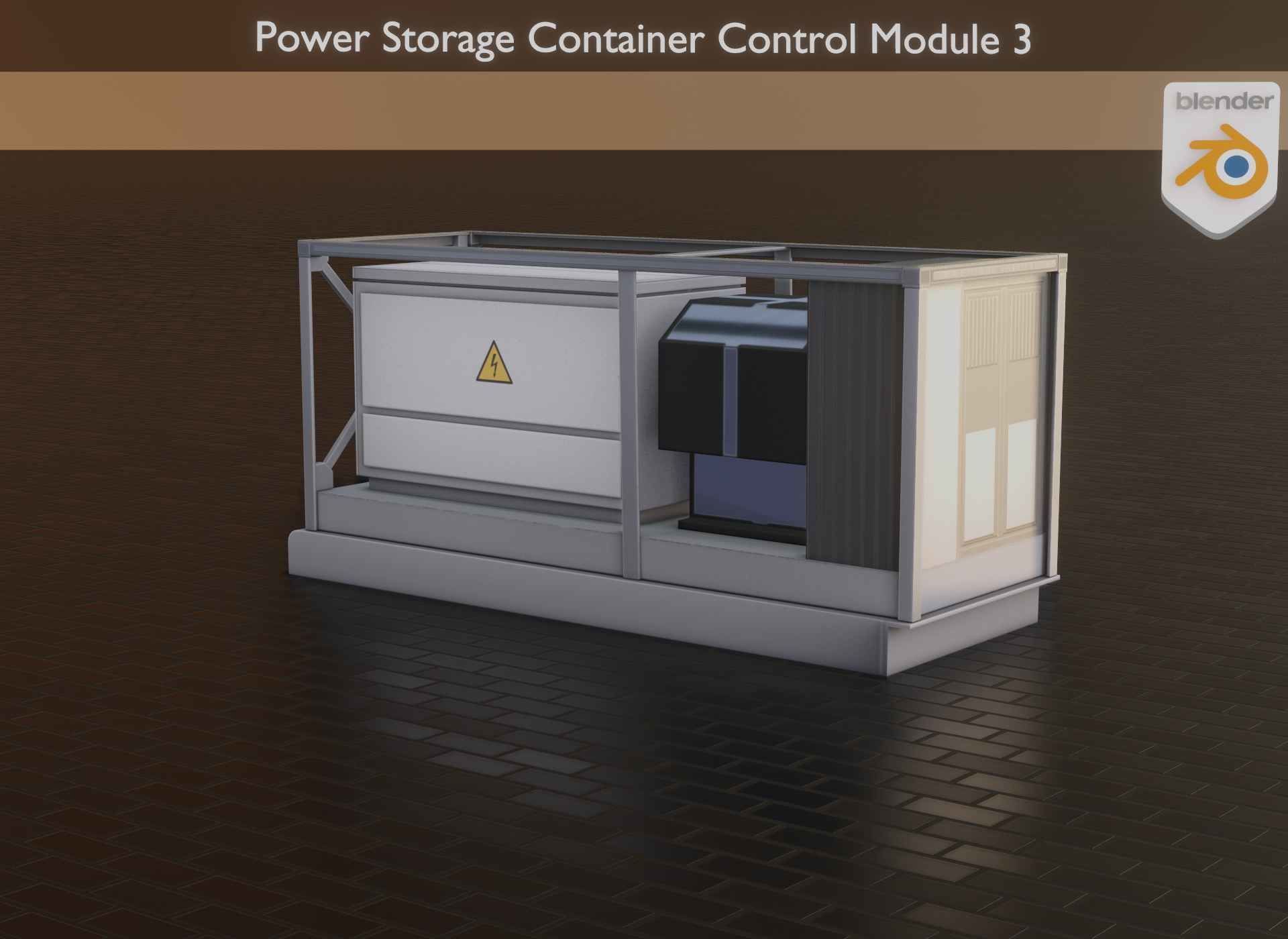 Power Storage Container Control Module 3 Low-poly 3D model_16