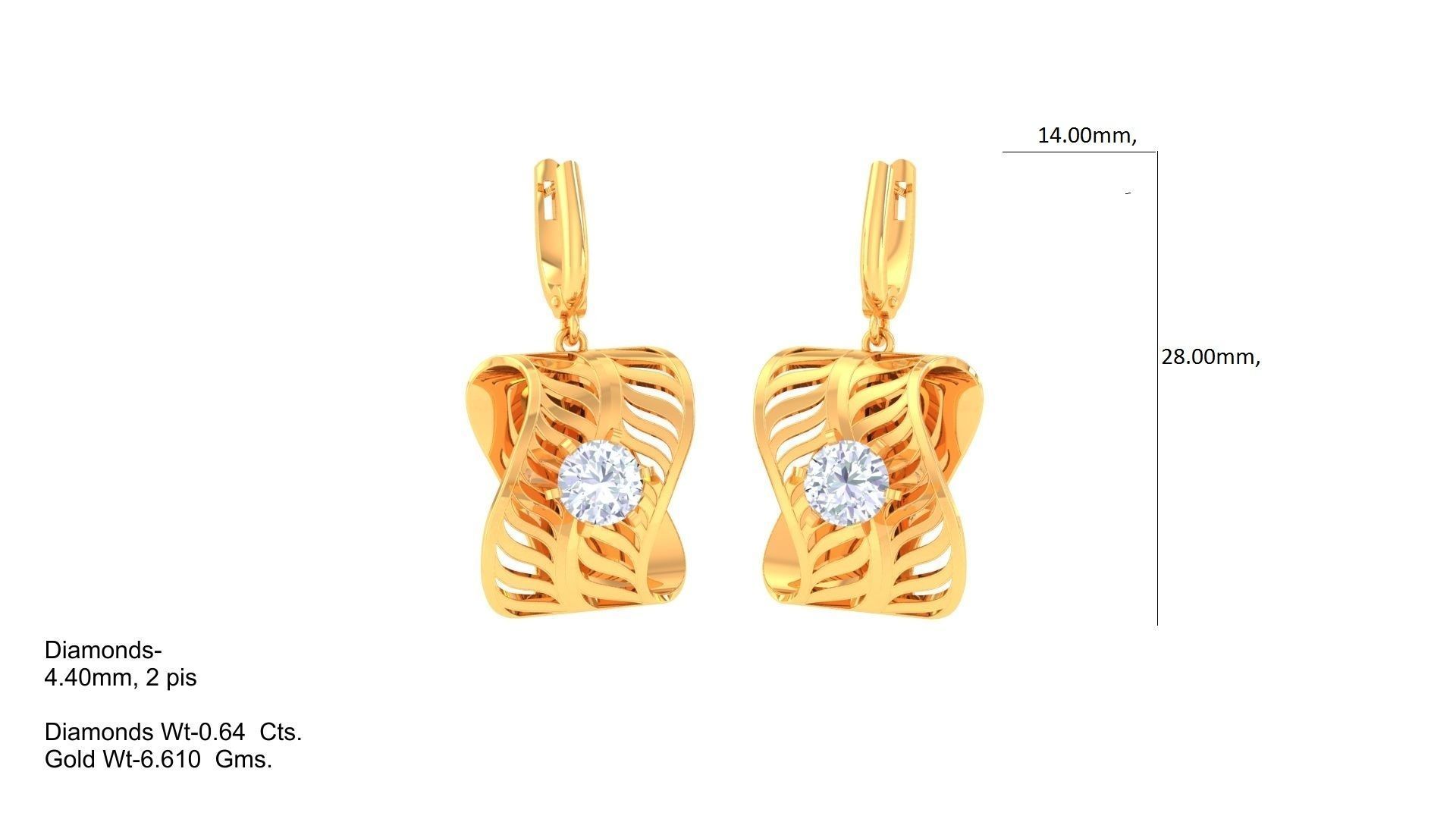 Solitaire Earring Pendant Set 3dm STL OBJ FBX Renders Details 3D print model_2