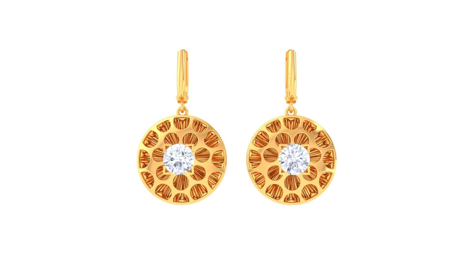 Solitaire Earring Pendant Set 3dm STL OBJ FBX Renders Details 3D print model_5