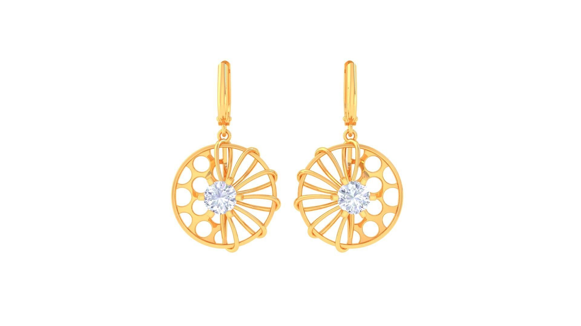 Solitaire Earring Pendant Set 3dm STL OBJ FBX Renders Details 3D print model_4