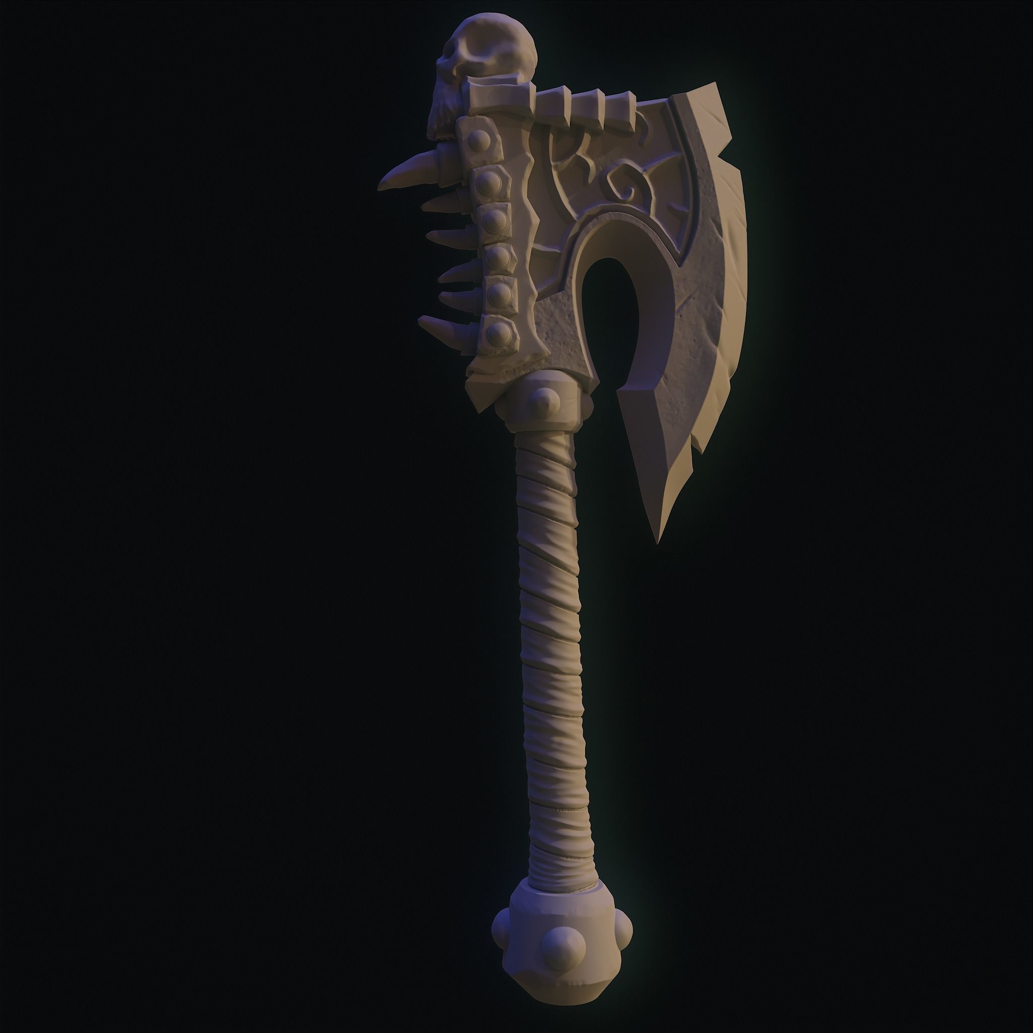 GoreHowl-Wow-Warcraft axe 3D print model_2